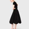 Long ribbed knit and taffeta dress Long ribbed knit and taffeta dress
