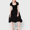 Long ribbed knit and taffeta dress Long ribbed knit and taffeta dress