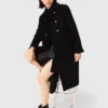 Long wool blend coat
