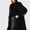 Long wool blend coat