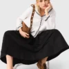maxi skirt with contrast waistband maxi skirt with contrast waistband
