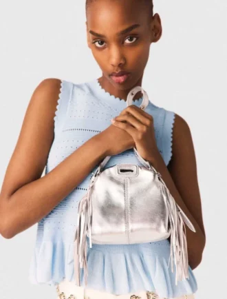 Metallic leather Miss M micro bag