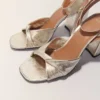 Metallic leather sandals with heels Metallic leather sandals with heels
