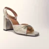 Metallic leather sandals with heels Metallic leather sandals with heels