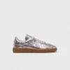 Metallic leather sneakers