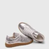 Metallic leather sneakers