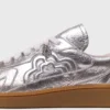 Metallic leather sneakers