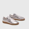 Metallic leather sneakers