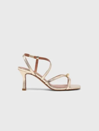 Metallic multi-strap sandals
