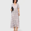 Metallic ruffled midi dress Metallic ruffled midi dress