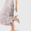 Metallic ruffled midi dress Metallic ruffled midi dress