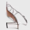 Metallic strappy heeled sandals