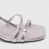 Metallic strappy heeled sandals