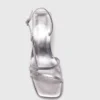 Metallic strappy heeled sandals