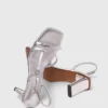 Metallic strappy heeled sandals
