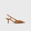 Metallic-toe suede pumps Metallic-toe suede pumps