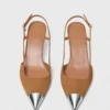 Metallic-toe suede pumps Metallic-toe suede pumps