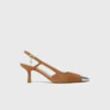 Metallic-toe suede pumps Metallic-toe suede pumps
