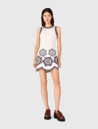 Mini dress with crochet details