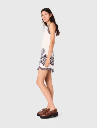 Mini dress with crochet details