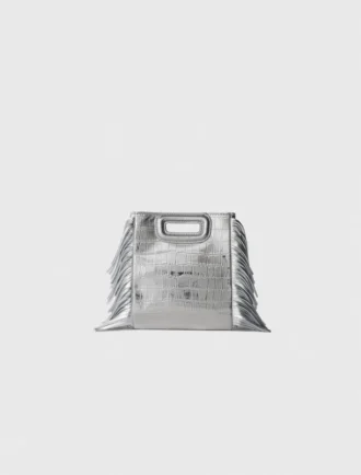 Mini embossed-leather M bag with chain