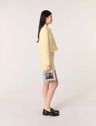 Mini embossed-leather M bag with chain