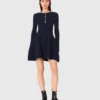 Mini knit dress with flared skirt Mini knit dress with flared skirt