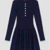Mini knit dress with flared skirt Mini knit dress with flared skirt