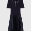 Mini pleated polo collar dress Mini pleated polo collar dress