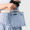 Mini quilted leather tote bag