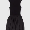 Mini ribbed knit and taffeta dress Mini ribbed knit and taffeta dress