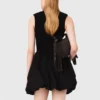 Mini ribbed knit and taffeta dress Mini ribbed knit and taffeta dress