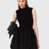 Mini ribbed knit and taffeta dress Mini ribbed knit and taffeta dress