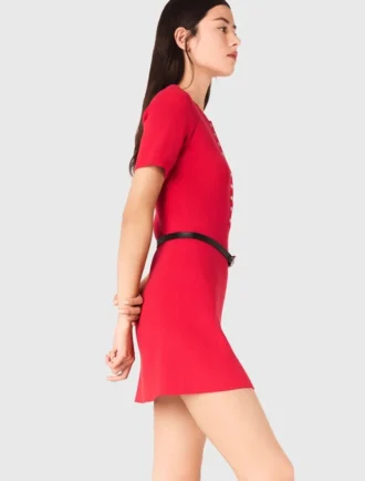 Mini ribbed knit dress
