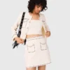 Mini topstitched knit skirt Mini topstitched knit skirt