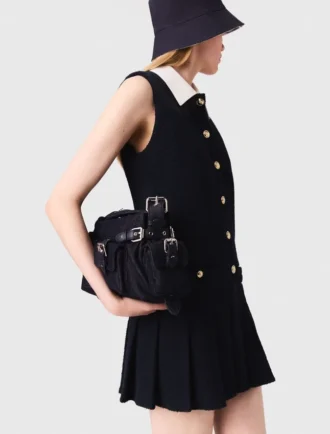 Mini tweed dress with removable collar