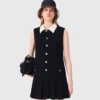Mini tweed dress with removable collar Mini tweed dress with removable collar
