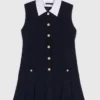 Mini tweed dress with removable collar Mini tweed dress with removable collar