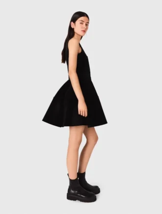 Mini velvet skater dress