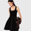 Mini velvet skater dress Mini velvet skater dress