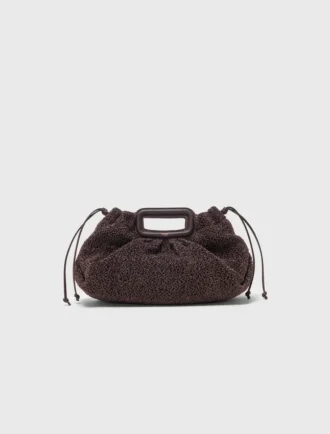 Mipli bouclé effect clutch bag