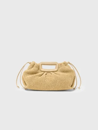 Mipli bouclé effect clutch bag