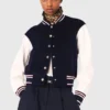 Mixed fabric bomber Mixed fabric bomber