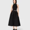 Mixed-material taffeta dress