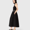 Mixed-material taffeta dress