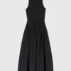 Mixed-material taffeta dress