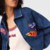 Oversized embroidered denim jacket Oversized embroidered denim jacket