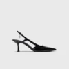 Patent leather slingback pumps