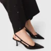 Patent leather slingback pumps