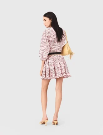Patterned pleated dress